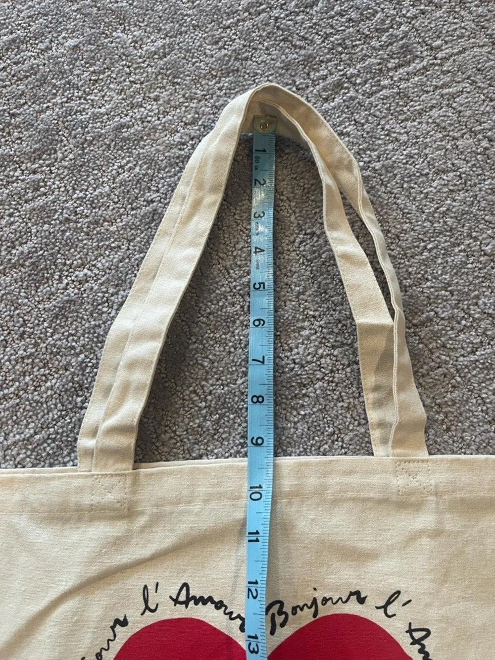 Sezane Limited Edition Canvas Heart Tote Bag, Ivory, Red Heart, Never Used, NEW